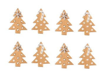 Polymerové samolepící vánoční stromky 8ks - zlaté
